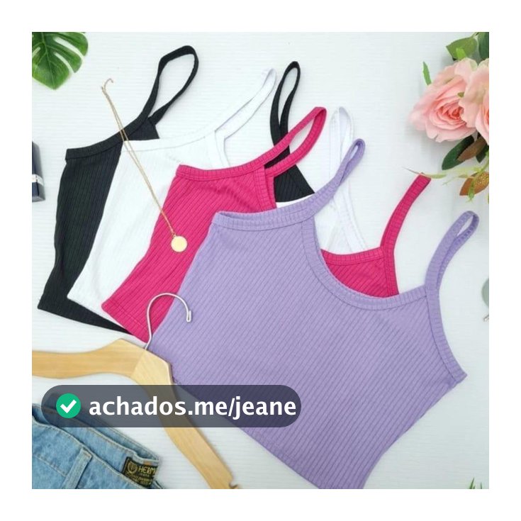 Kit 10 Blusa Feminina Cropped Top Feminino Regata Alcinha Canelado