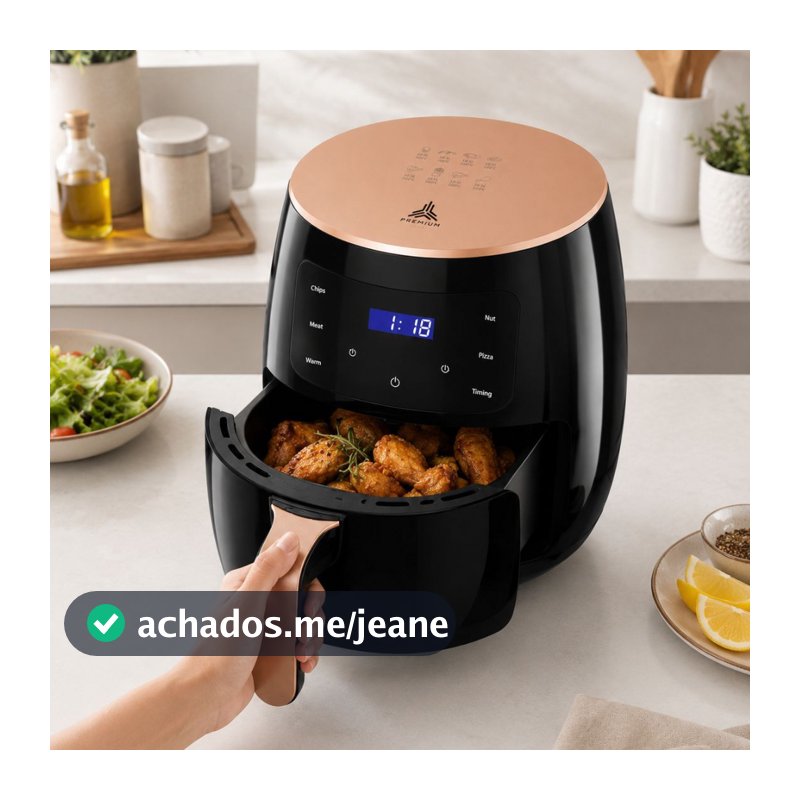 Air Fryer Premium Painel Touch Fritadeira Sem Óleo 3,5l 1400w - 110v ou 220v