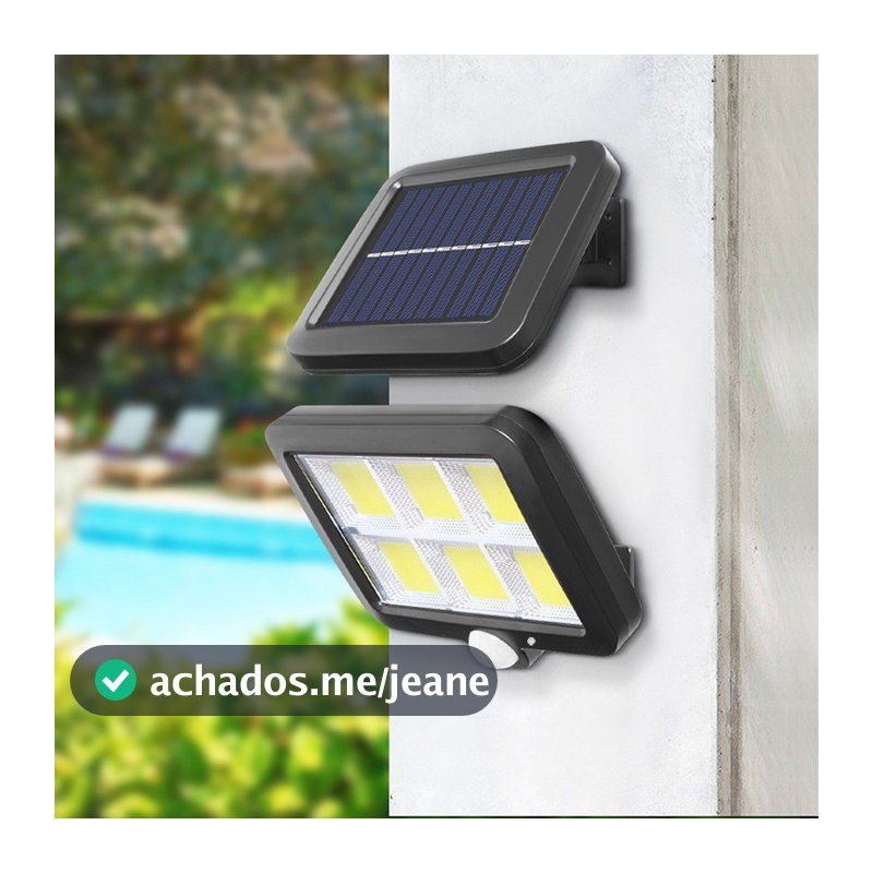 Refletor Solar Com 120 Led Claro Solar Para Jardim Luminária Solar Parede Sensor Presença bom store