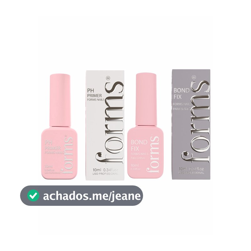 Kit Preparação Unhas Ph Primer Desidratador + Bond Fix Fixador Para Unhas Forms Livre Hema e Tpo
