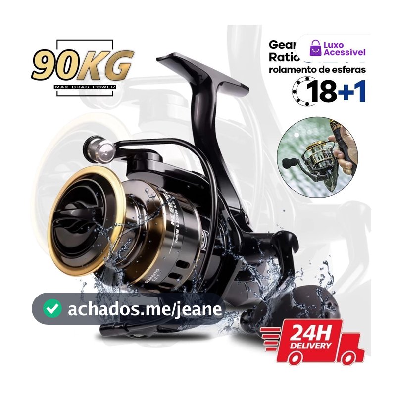 Carretilha Moinho de Pesca HE 1000-7000 Metal EVA 10kg Máximo Água Salada Oceano Carretel Metálico