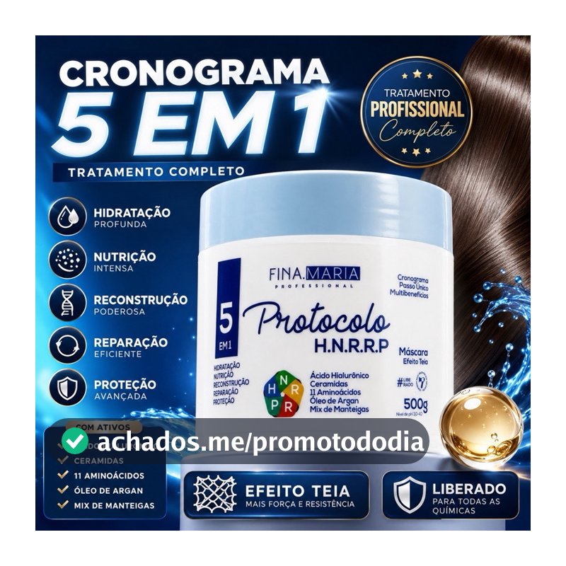 CRONOGRAMA CAPILAR 5 EM 1 TEIA PASSO ÚNICO - H.N.R.R.P - FINA MARIA