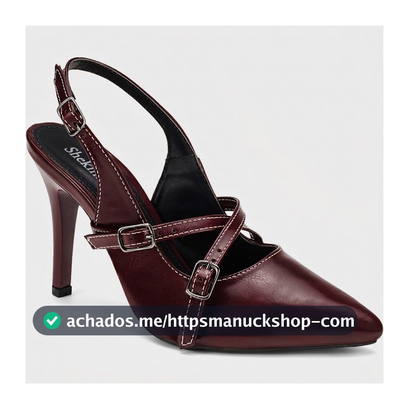 Scarpin Feminino Shekinah Salto Fino Slingback Confortável Fivela Lançamento