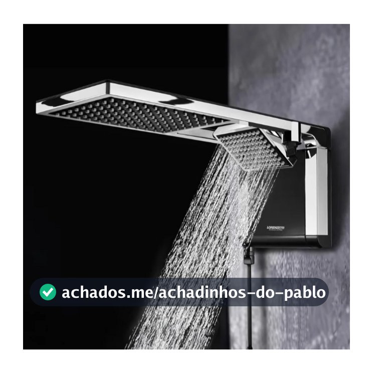 Chuveiro Lorenzetti Acqua Duo Multi Temperatura Preto/Cromado 7800W