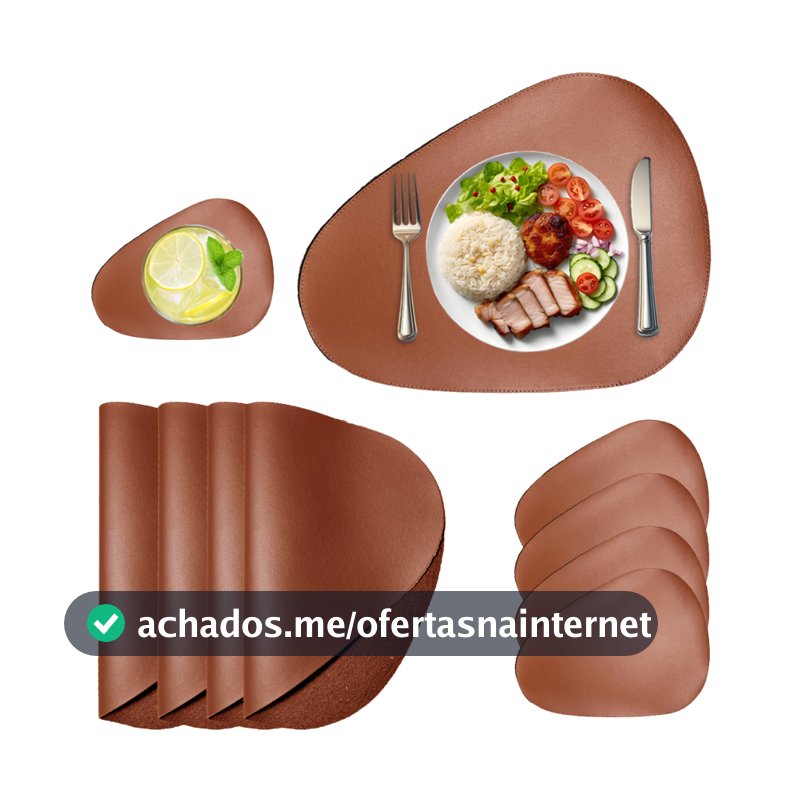 Kit Jogo Americano para Mesa Couro porta copos souplast Restaurante