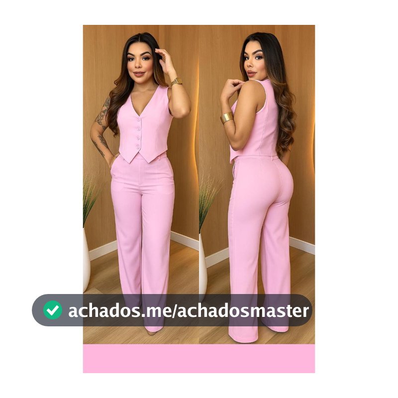 CONJUNTO GABI. MODA FEMENINA COLETE E CALÇA ALFAIATARIA