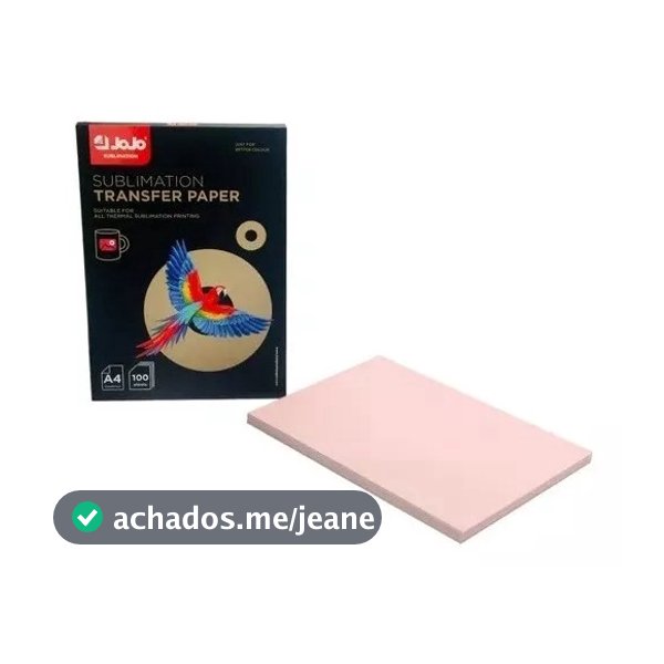 500 FLS Papel Sublimático Profissional Fundo Rosa A4 Top de Linha Sublimação JoJo Paper