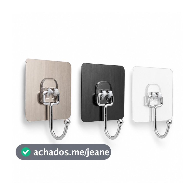 Kit 10 Ganchos Adesivo De Parede Grande Reforçado Multiuso Forte