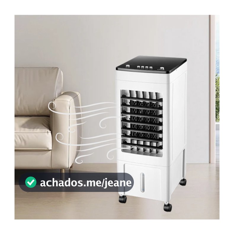 Climatizador Portátil Evaporativo – 3 Velocidades Ventilador Torre Duplo com Umidificador 9L