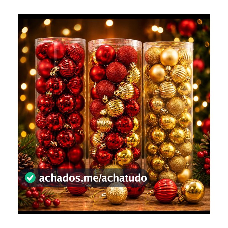 Kit 45 Bolas de Natal Bolinhas Decoração Árvore Enfeites Natalina Pendentes Premium