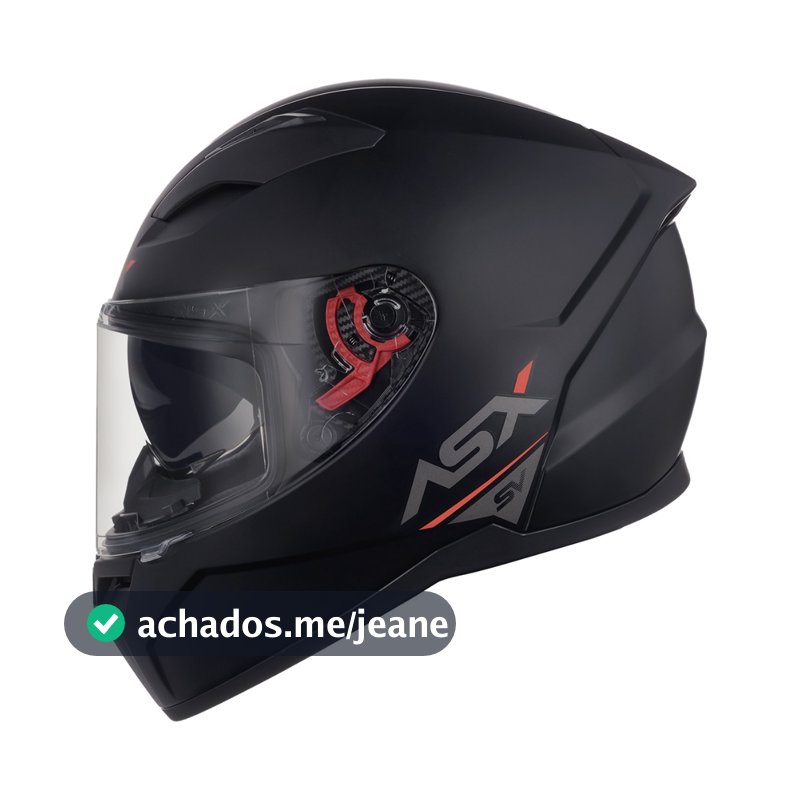 Capacete Moto Asx City SV Preto Fosco Com Óculos Interno Solar