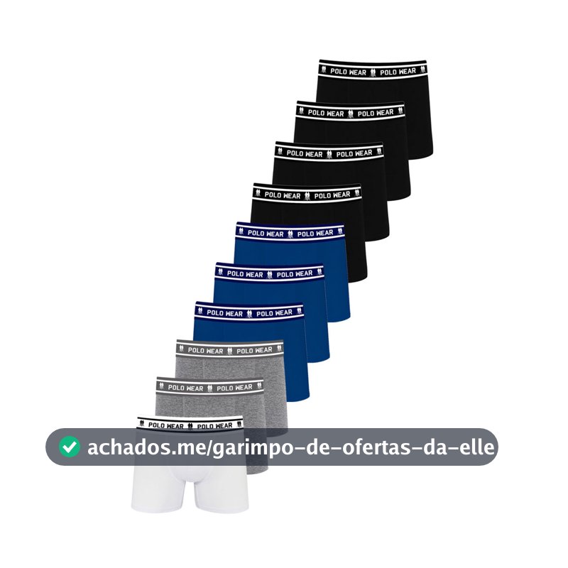 Kit 10 Cuecas Algodão Sem Costura Lateral Polo Wear
