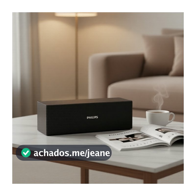 Philips SPA3609 Caixa de Som de Mesa em Madeira - Caixa de Som Estéreo Bluetooth/Com Fio para Profissionais