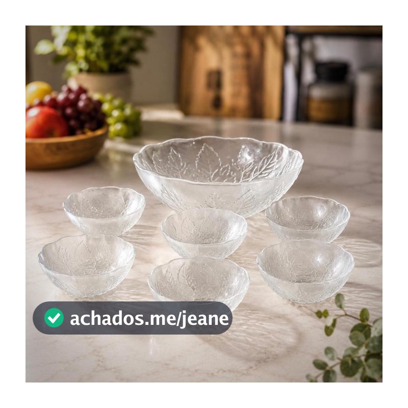 Conjunto de Bowls Rose em Vidro - Dumiat 7 Peças