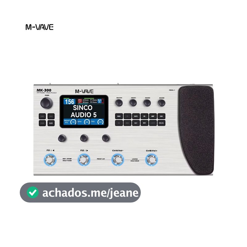 M-VAVE MK-300 Processador Multiefeitos para Guitarra | ANN Neural Modeling 120AMP/360FX | 10h 150s