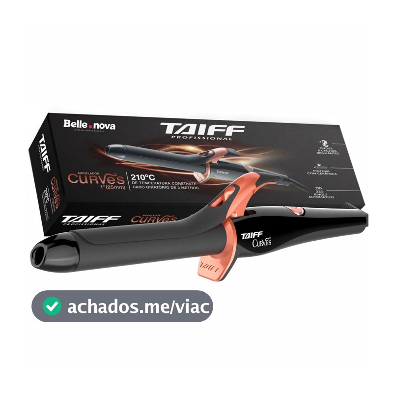 Modelador Cachos Taiff Curves 25mm 210°C Profissional