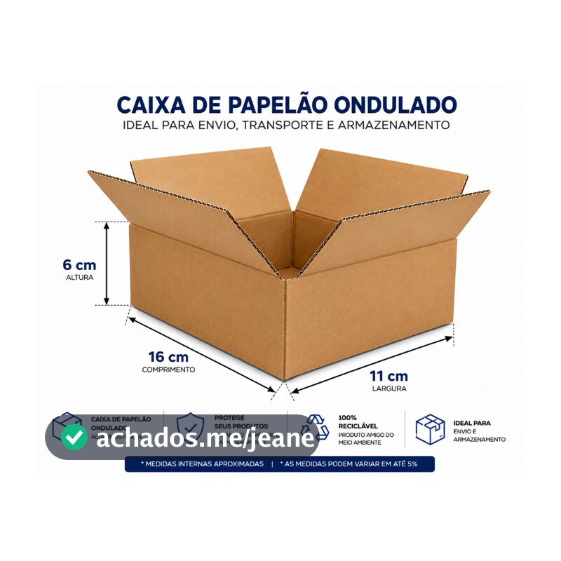 300 Caixa de papelão 16x11x6 PAC Sedex 300 unidades caixa de correio pequena