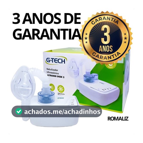 Inalador e Nebulizador Ultrassonico Silencioso G Tech Ultraneb Desk 2 Zero Barulho Infaltil e Adulto