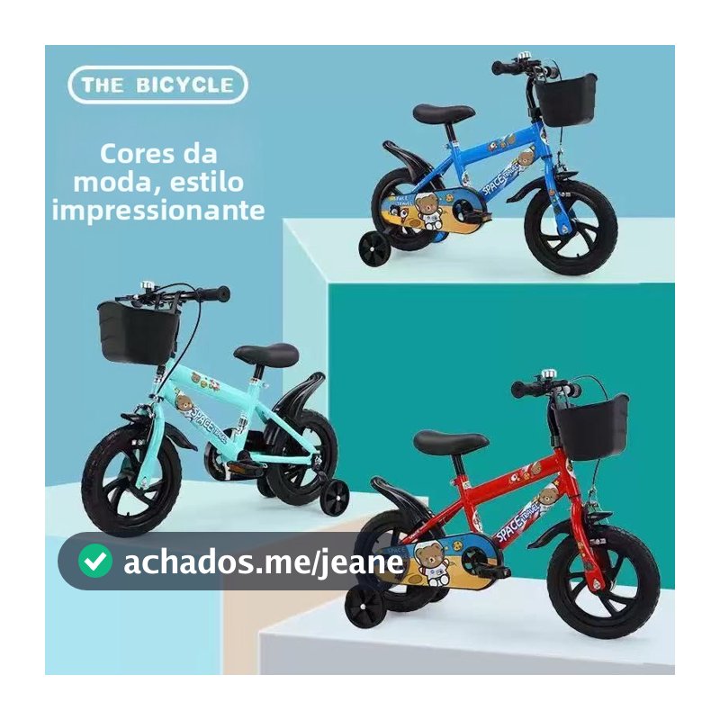 Bicicleta infantil em aço carbono de alta resistência, tamanho 12 polegadas--6512