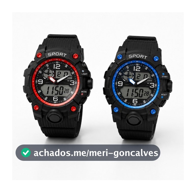 Kit 2 Relógios Masculinos Esportivos Digital Alarme Led Robusto Com Cronômetro Militar