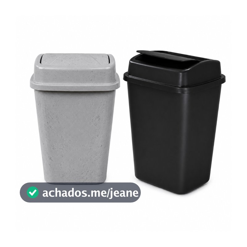 Lixeira 9 Litros com Tampa Basculante Multiuso Para Cozinha Banheiro Lavanderia Escritório Casa Organização