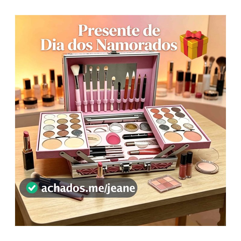Maleta Completa Maquiagem Luxo Sombra Blush Iluminador Paleta Multicor Presente Dia dos Namorados