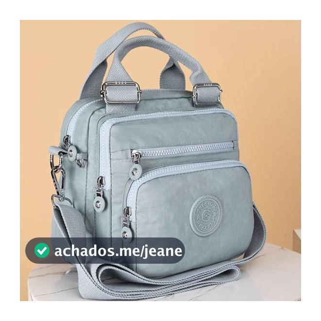 Bolsa feminina nylon impermeável vira mochila transversal tiracolo leve 3em1