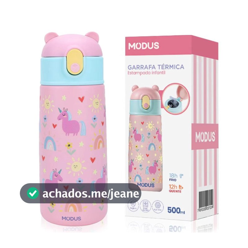MODUS Garrafinha Térmica Infantil 500ml Tampa Com Canudo