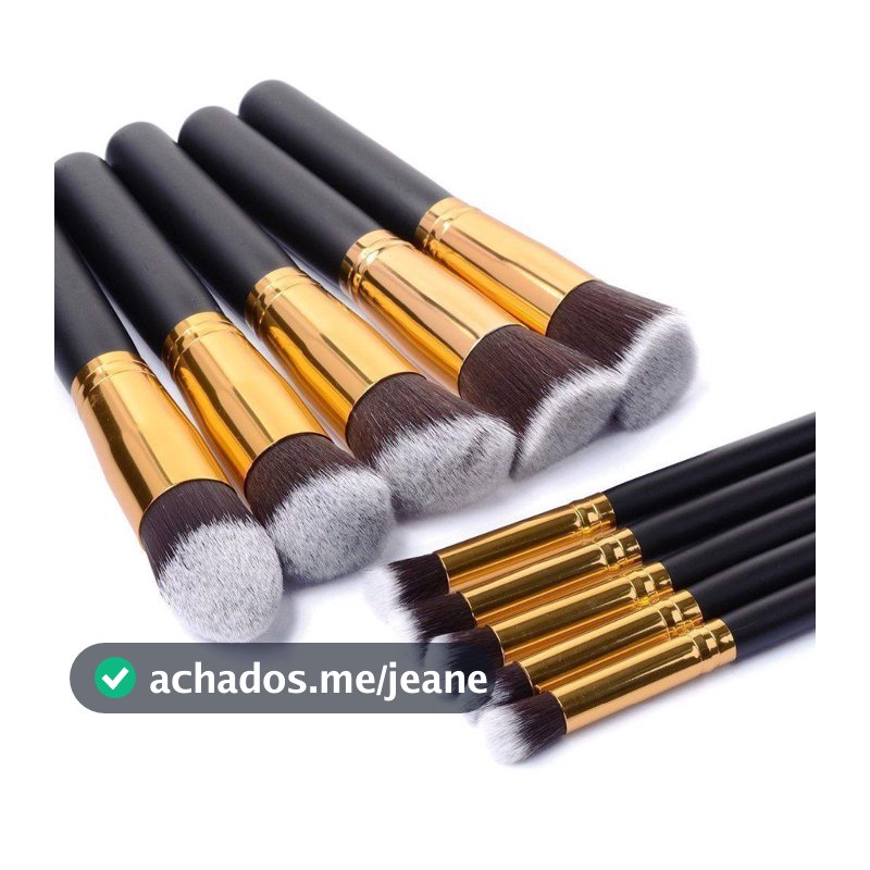 Kit 10 peças pincel kabuki precisão  Conjunto de Maquiagem para Sombra Delineador Lábios Pó Base