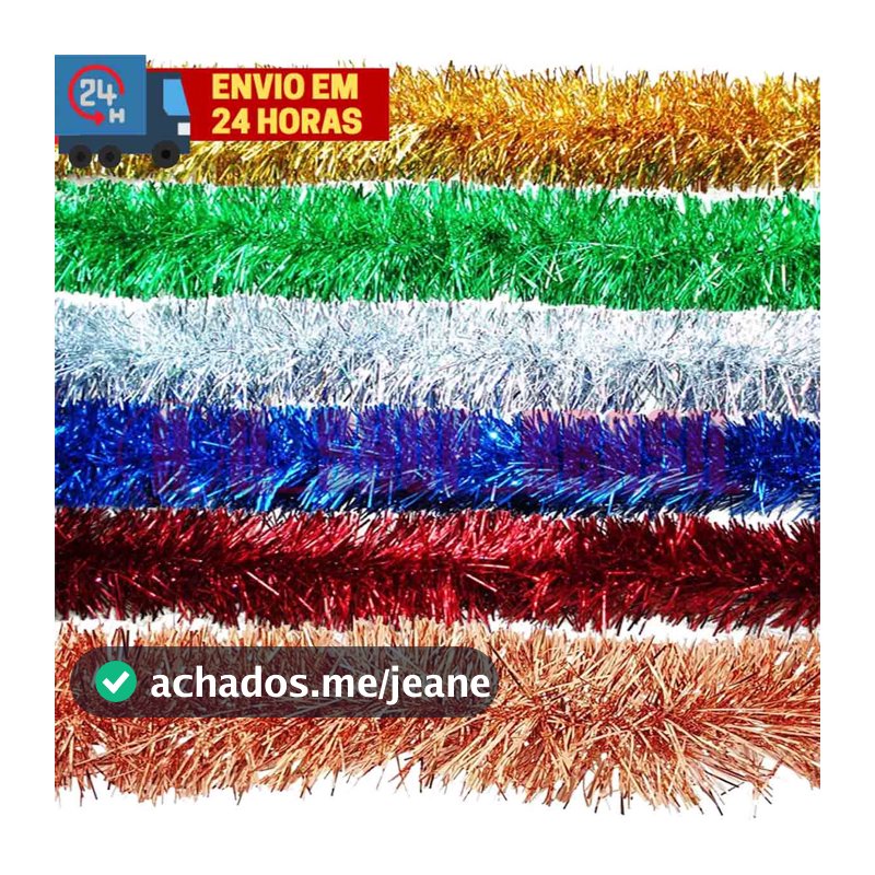 Enfeite de Natal Festão Metalizado Colorido Festao