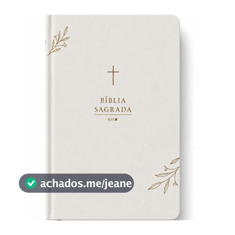 Bíblia Sagrada | NVI | Letra Normal | Capa Dura com Fitilho | Capa Luxo Cruz Branca