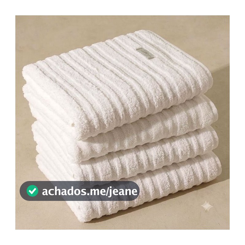 Jogo/Kit 4 Toalhas de Banho Grande e Grossa Branca Volume Extra 72x140cm Algodão Premium Luxo