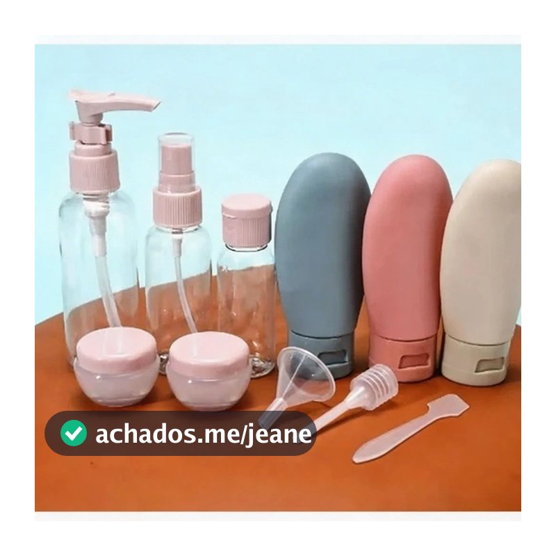 Kit 11 Frascos Viagem Shampoo Creme Sabonete Cuidados Pessoais