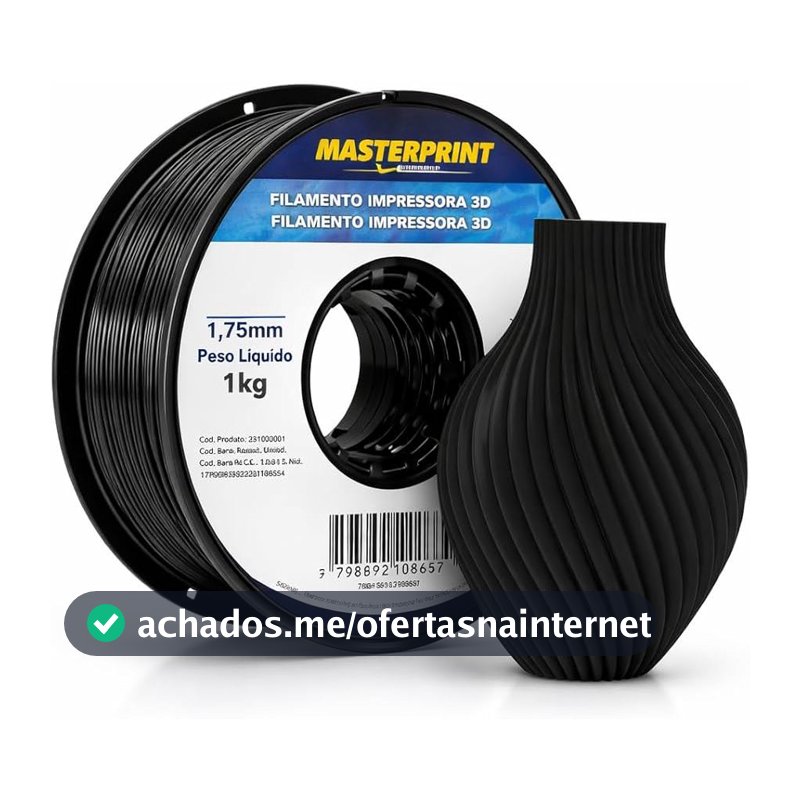 Filamento 3D PETG 1kg 1,75mm impressão Masterprint Premium varias cores - Alta Resistência