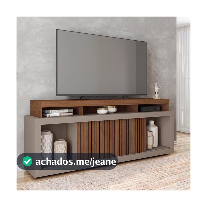 Rack  Bancada Para TV Sala de Estar até 70 Polegadas Sun Fendi e Havana Caemmun