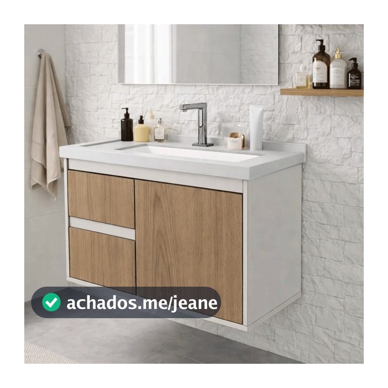Gabinete Armario de Banheiro 100% MDF - Strato 60cm
