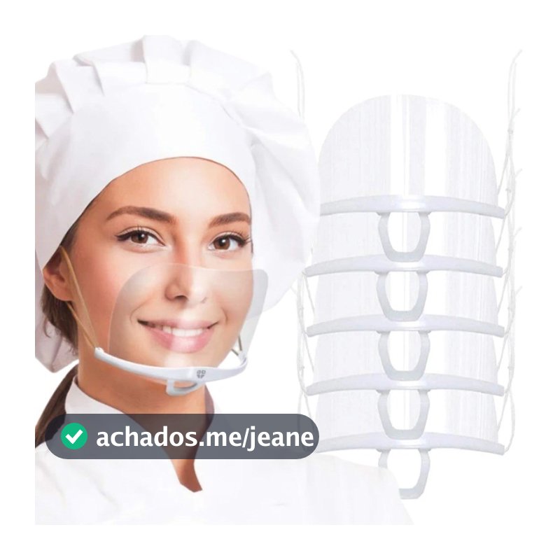 1/5Pcs Máscara Boca Do Chef-Garçom De Restauração-Higiênica-Anti-Embaciamento , Limpeza-Transparente , Permanente Sanitária-Para Restaurante , Salões De Beleza-Ferramenta De Cozinha