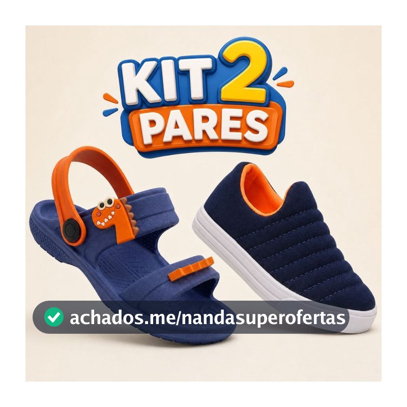 Kit Papete Infantil Menino Dino + Tênis Infantil Calce Fácil Antiderrapante