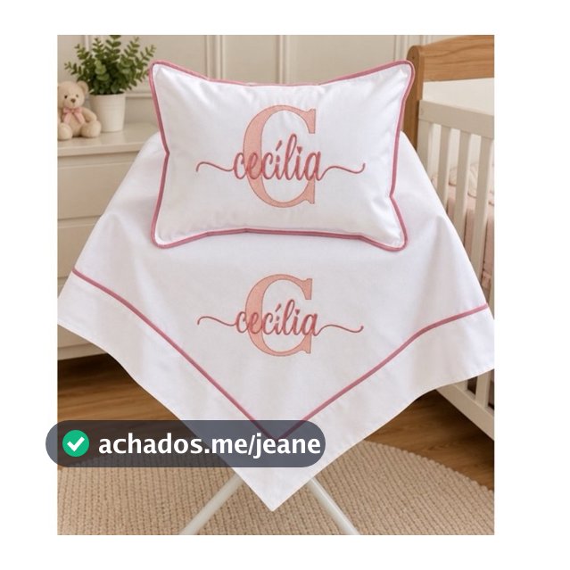 KIT COBRE LEITO MATERNIDADE - 100% ALGODÃO - PERSONALIZADO COM NOME DO BEBÊ