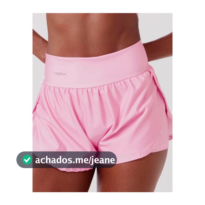 Short Corrida Duplo Feminino Rosa Chá Legbox Academia Fitness Treino Ginastica