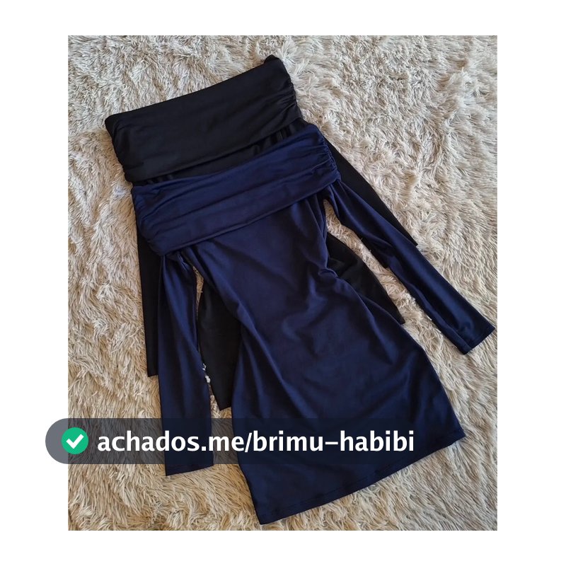 vestido ombro a ombro manga longa franzido tubinho caimento perfeito festival/balada/inverno
