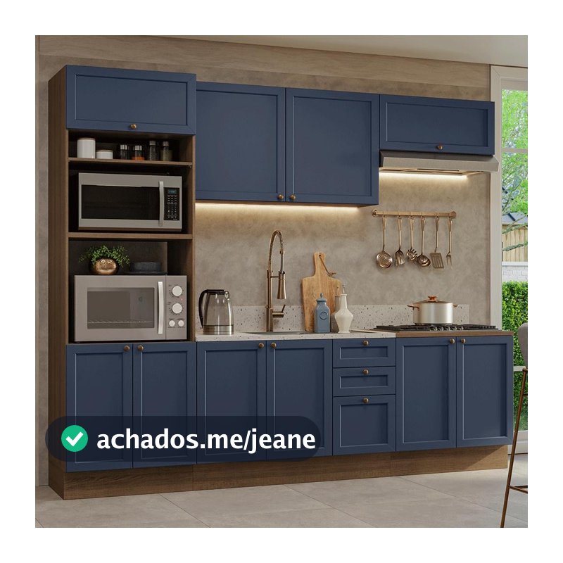Armário de Cozinha Completa 270 cm Vik Madesa 01