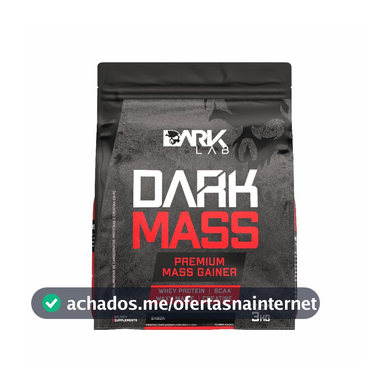 Hipercalórico Dark Mass 3kg Dark Lab - Whey Protein, Creatina, BCAA, Waxy Maize, Premium Mass Gainer
