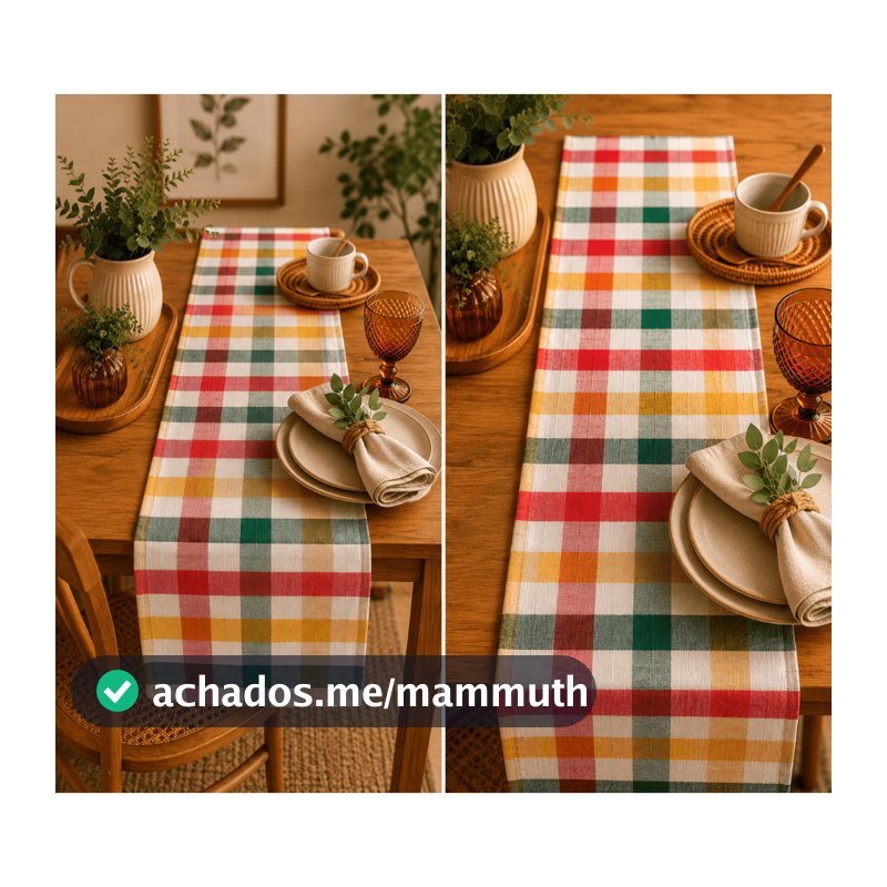 Caminho de Mesa Xadrez Colorido Premium – Zuri Decor