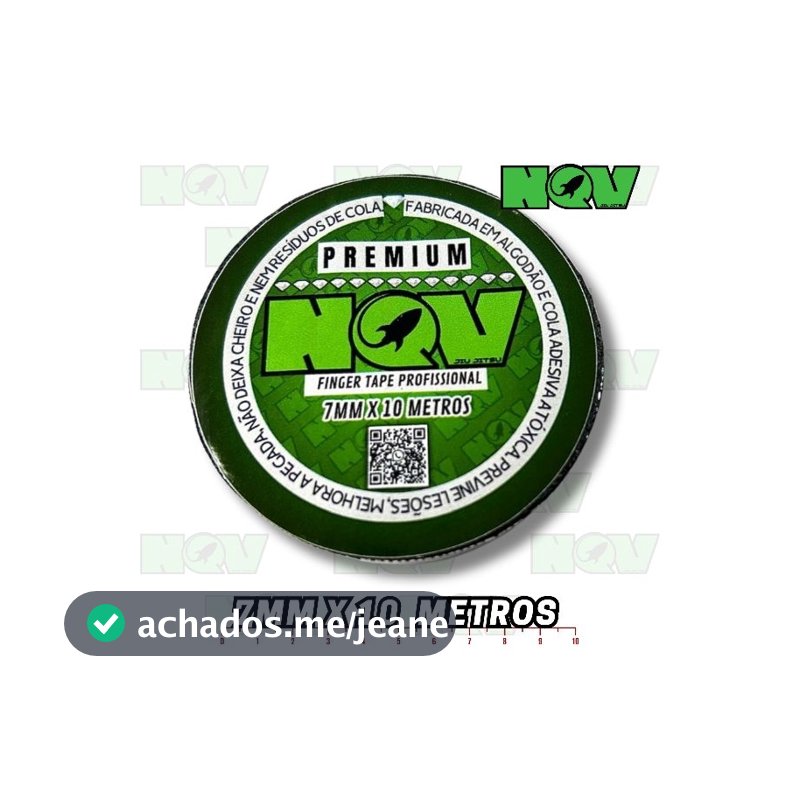 Finger Tape PRETA NQV PREMIUM Jiujitsu Bjj judô- 7mm X 10 metros PRETA