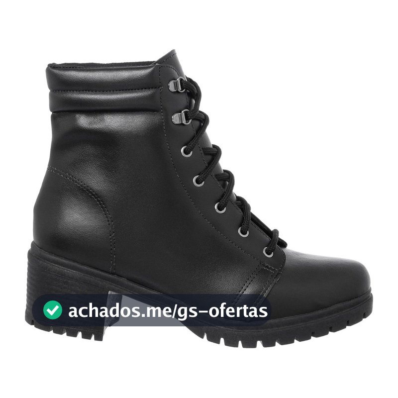 Bota Coturno Feminino Cano Médio Sola Tratorado Confortável Original Blogueira Promoção