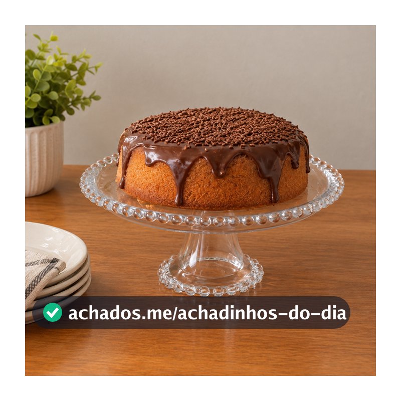 Prato de Cristal com Pé Pearl 20cm Wolff para Doces Bolos Frutas Sobremesas Mesa Posta Servir Decoração Elegante Lar Uso