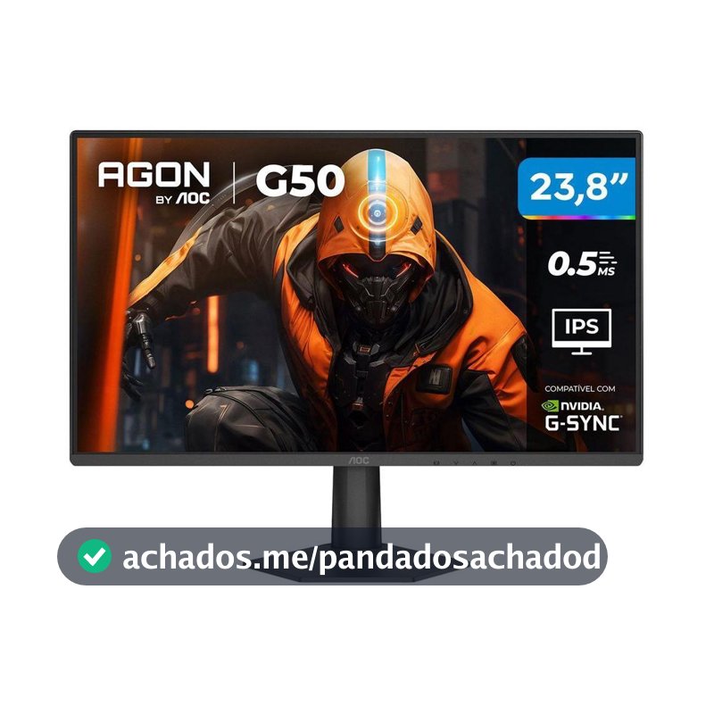 Monitor Gamer AOC 23,8" Full HD 144Hz Agon G50 IPS 0,5ms 24G50F/57 HDMI DisplayPort G-Sync