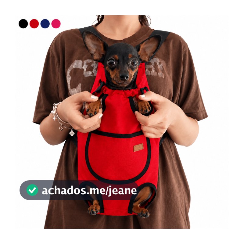 Mochila Bolsa Canguru Luxo Frontal para Transporte Passeio Pet Cachorro Gato P ao GG Confortável