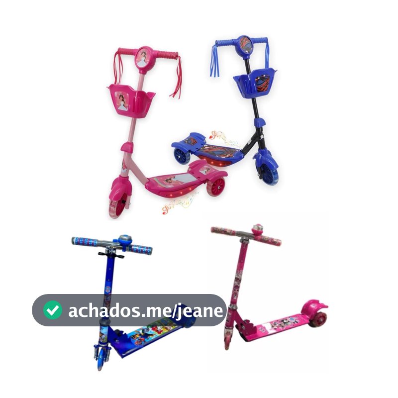 Patinete Infantil Metal Lol Surprise 3 Rodas Led, Freio, Altura Ajustável - Até 50kg Menino Menina (35Kg no Musical)
